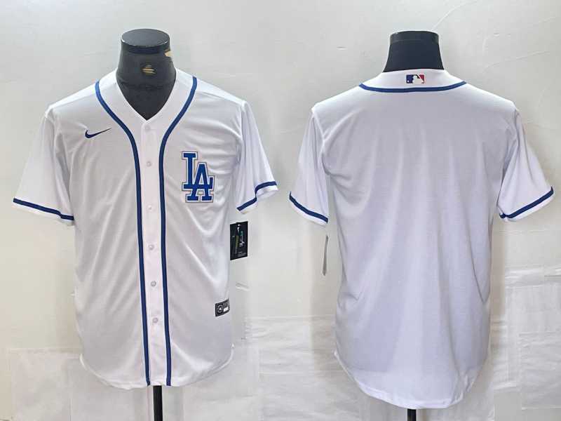 Men%27s Los Angeles Dodgers Blank White Cool Base Stitched Baseball Jersey->los angeles dodgers->MLB Jersey